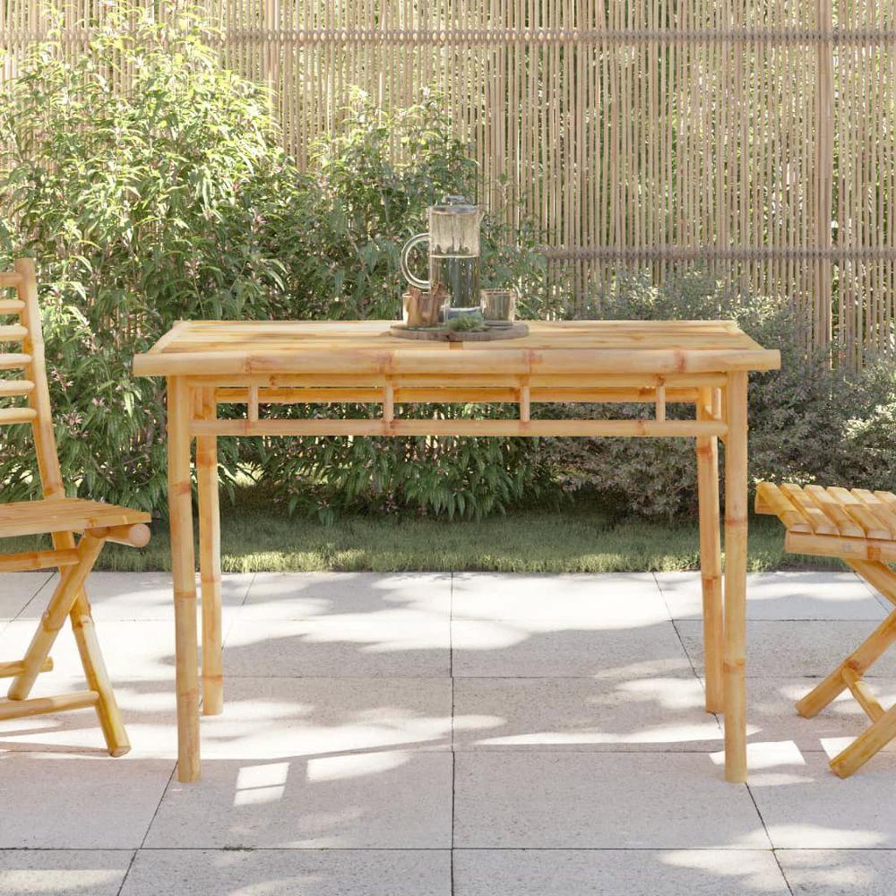 Garden Dining Table vidaXL 110x55x75 cm Bamboo by vidaXL