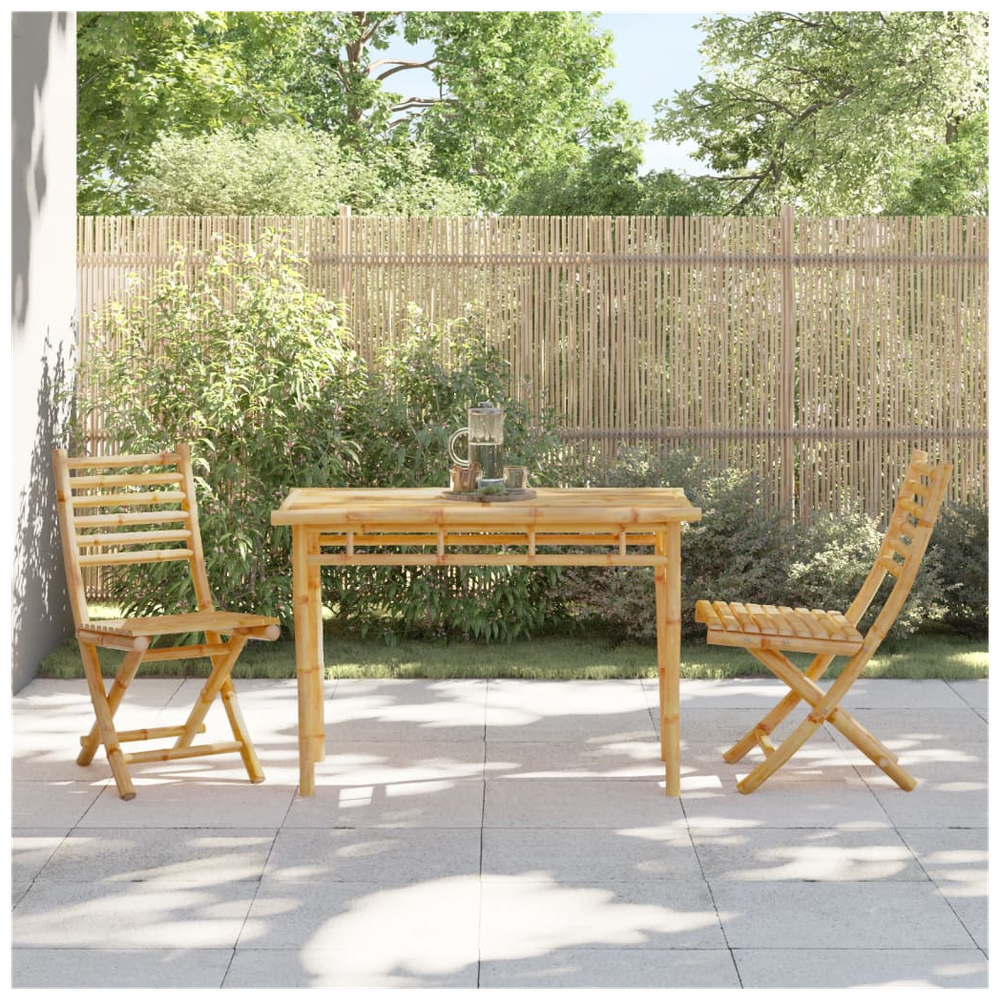 Garden Dining Table vidaXL 110x55x75 cm Bamboo by vidaXL