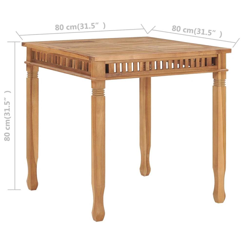 Garden Dining Table vidaXL 80x80x80 cm Solid Teak Wood by vidaXL