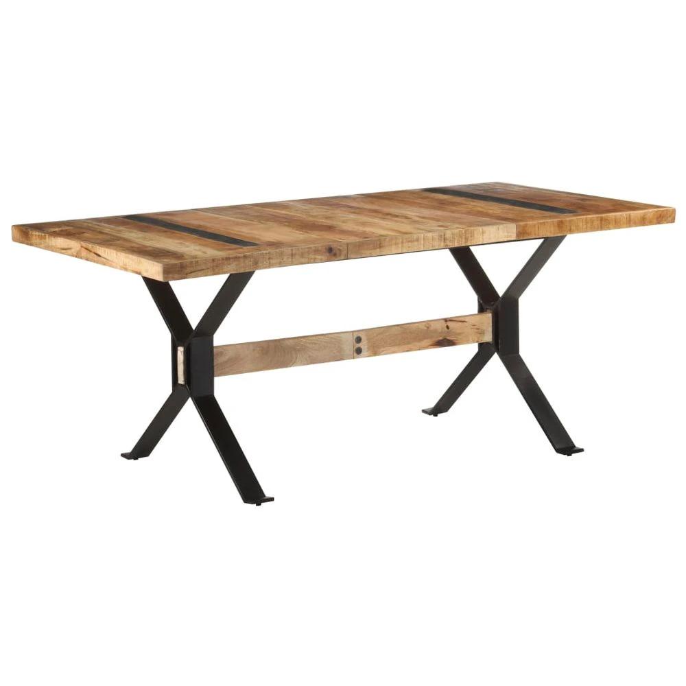 Dining Table 120x60x76 cm vidaXL Rough Mango Wood by vidaXL