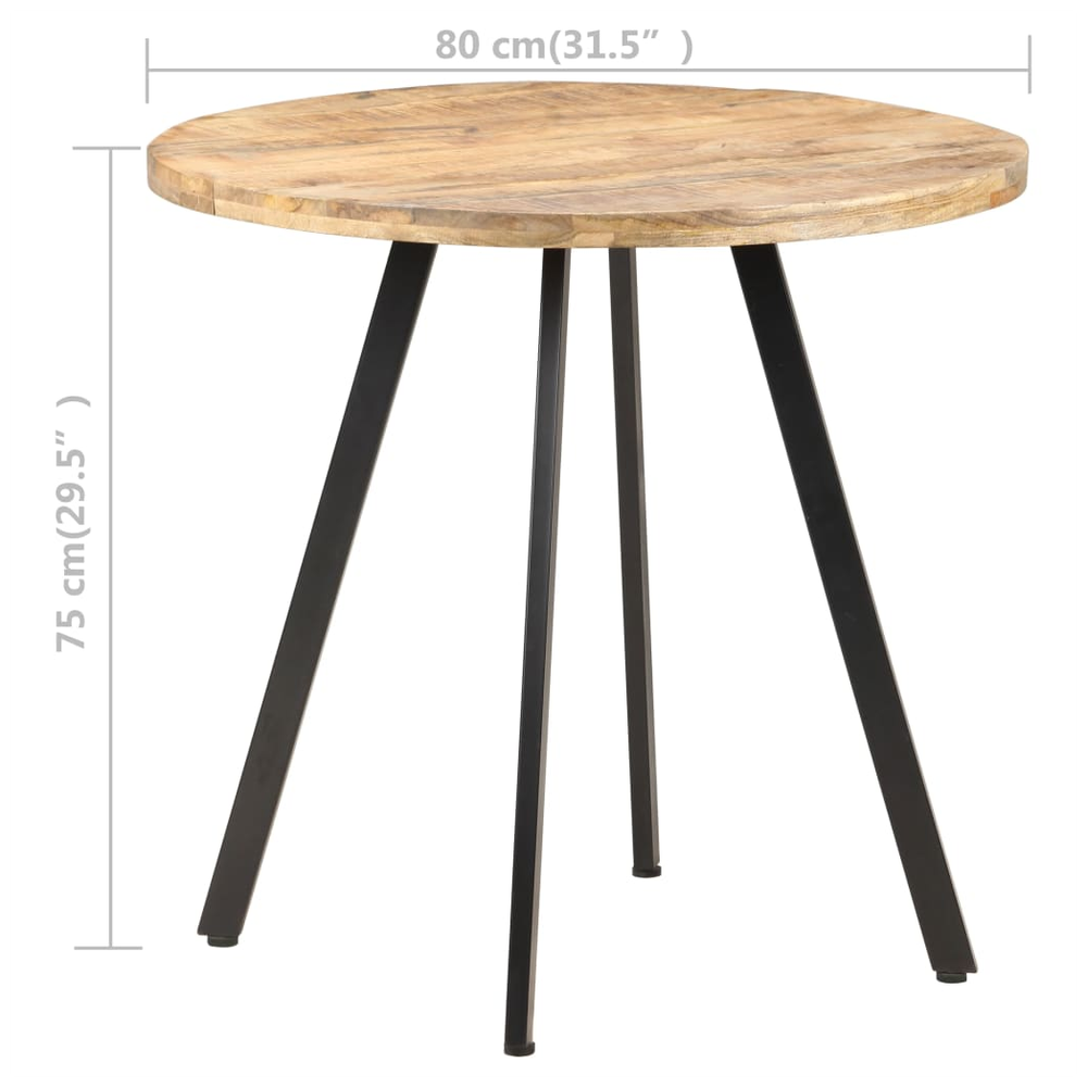 Dining Table 80 cm vidaXL Rough Mango Wood by vidaXL
