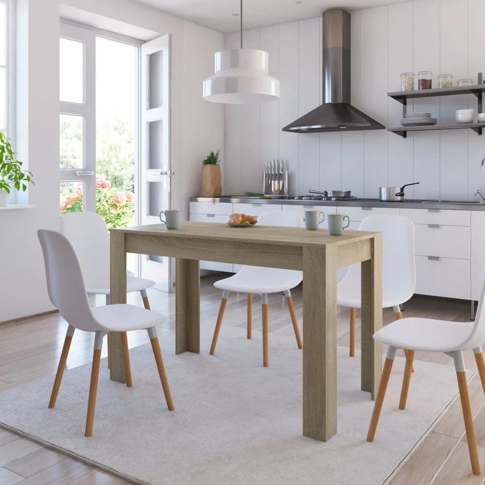 vidaXL Dining Table Smoked Oak vidaXL 120x60x76 cm Engineered Wood - Uncategorized Dining Table