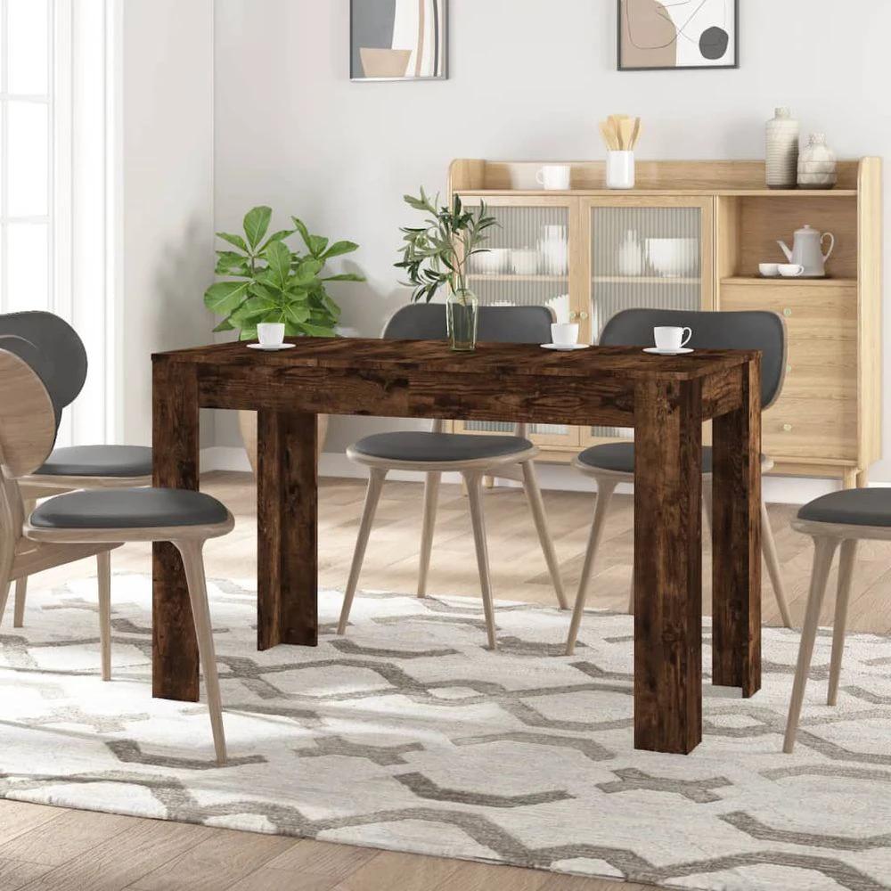vidaXL Dining Table Smoked Oak vidaXL 120x60x76 cm Engineered Wood - Uncategorized Dining Table