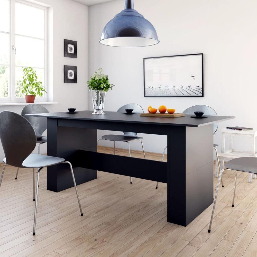 Dining Table Smoked Oak vidaXL 180x90x76 cm Engineered Wood by vidaXL