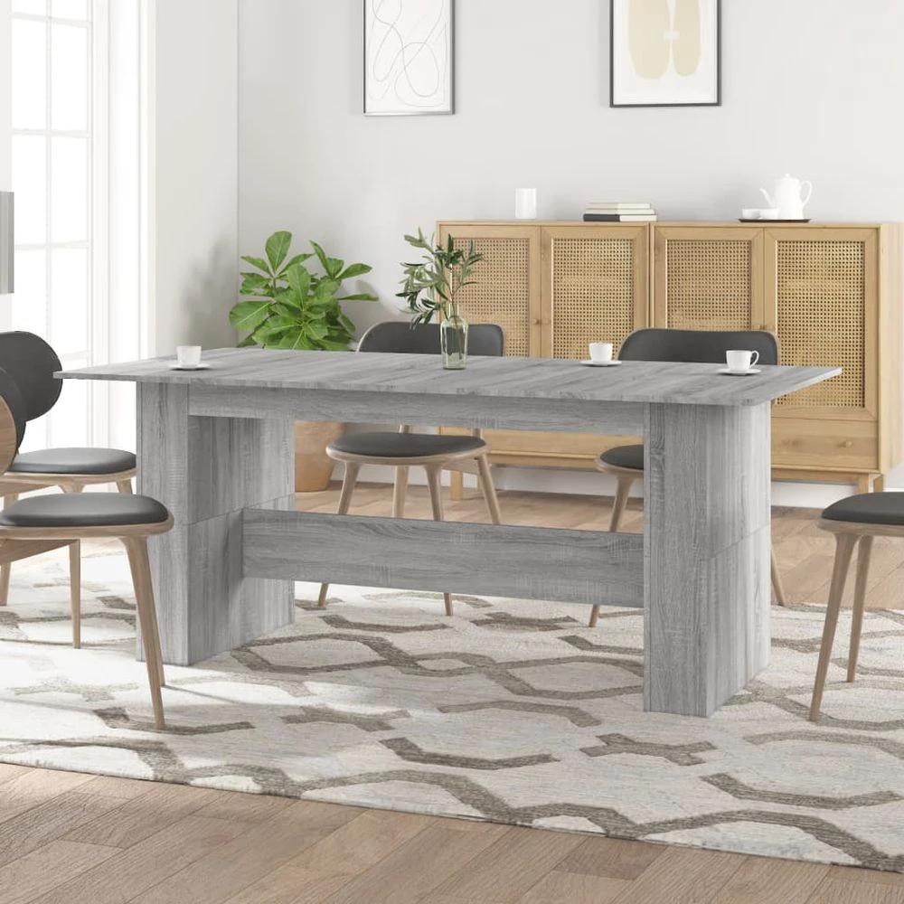 Dining Table Smoked Oak vidaXL 180x90x76 cm Engineered Wood by vidaXL