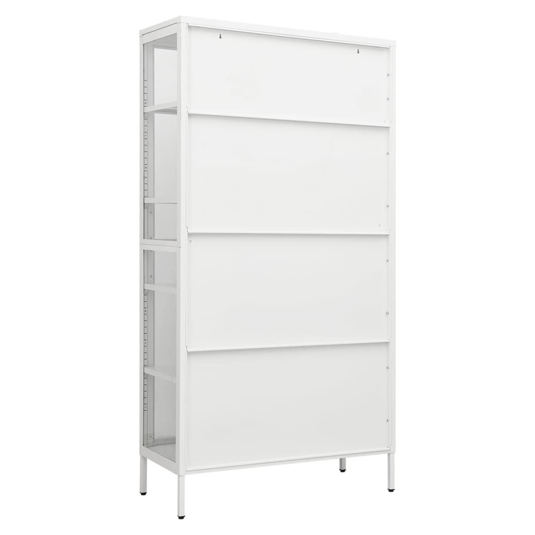 vidaXL Display Cabinet White vidaXL 90x40x180 cm Steel and Tempered Glass - Uncategorized Display Cabinet
