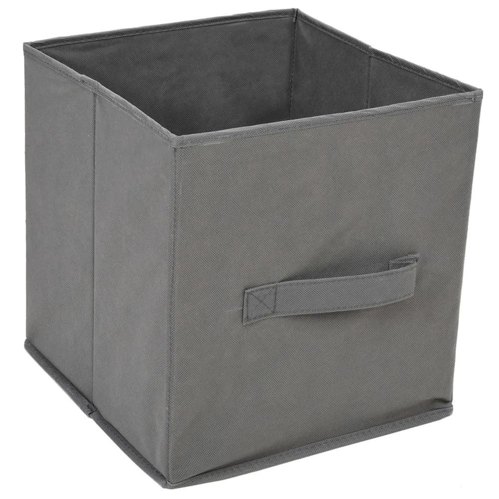 vidaXL Storage Cabinet with 3 Fabric Drawers vidaXL Grey 34x34x101 cm Steel - Uncategorized Display Cabinet