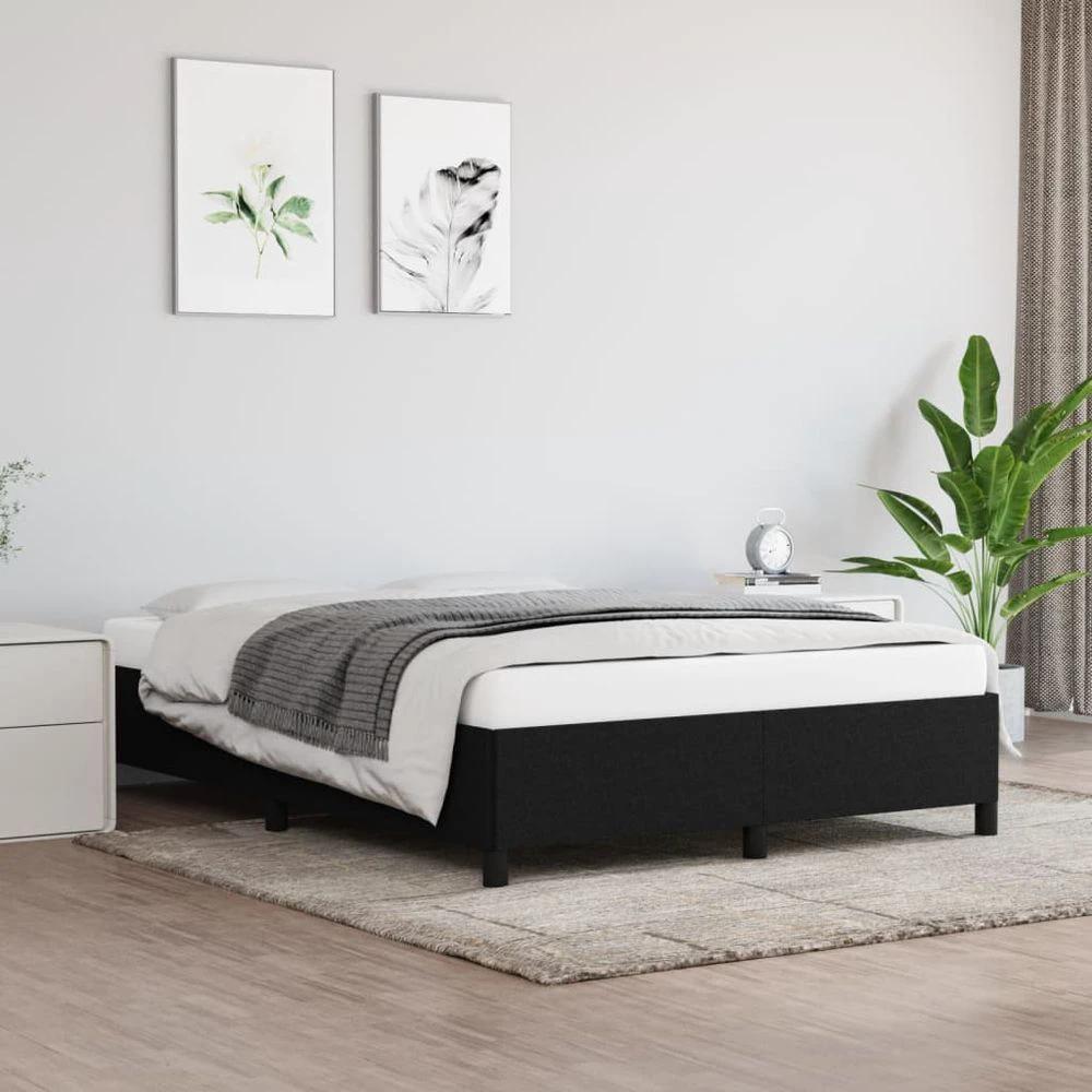 Bed Frame Black 135x190 cm vidaXL Double Fabric by vidaXL