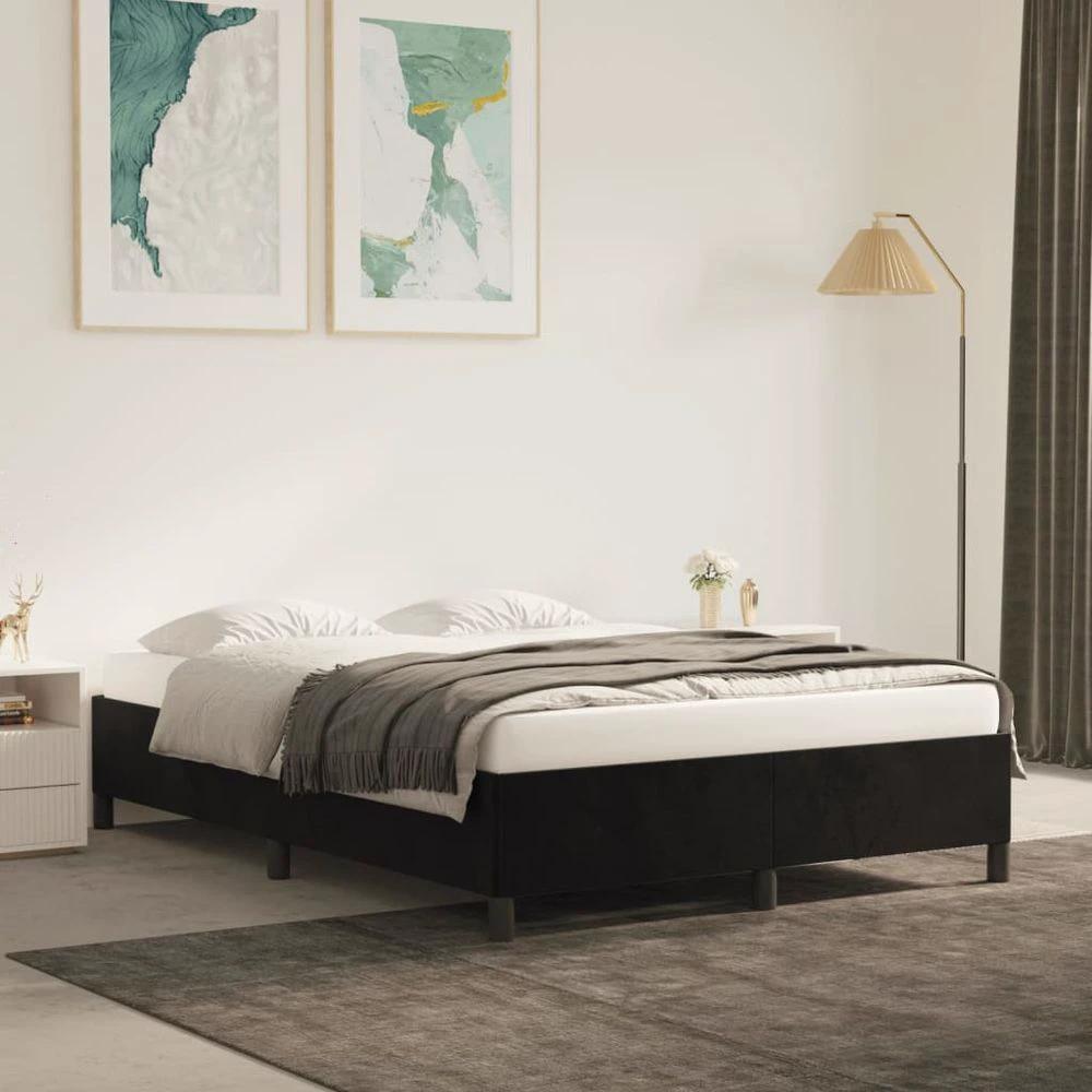Bed Frame Black 135x190 cm vidaXL Double Velvet by vidaXL