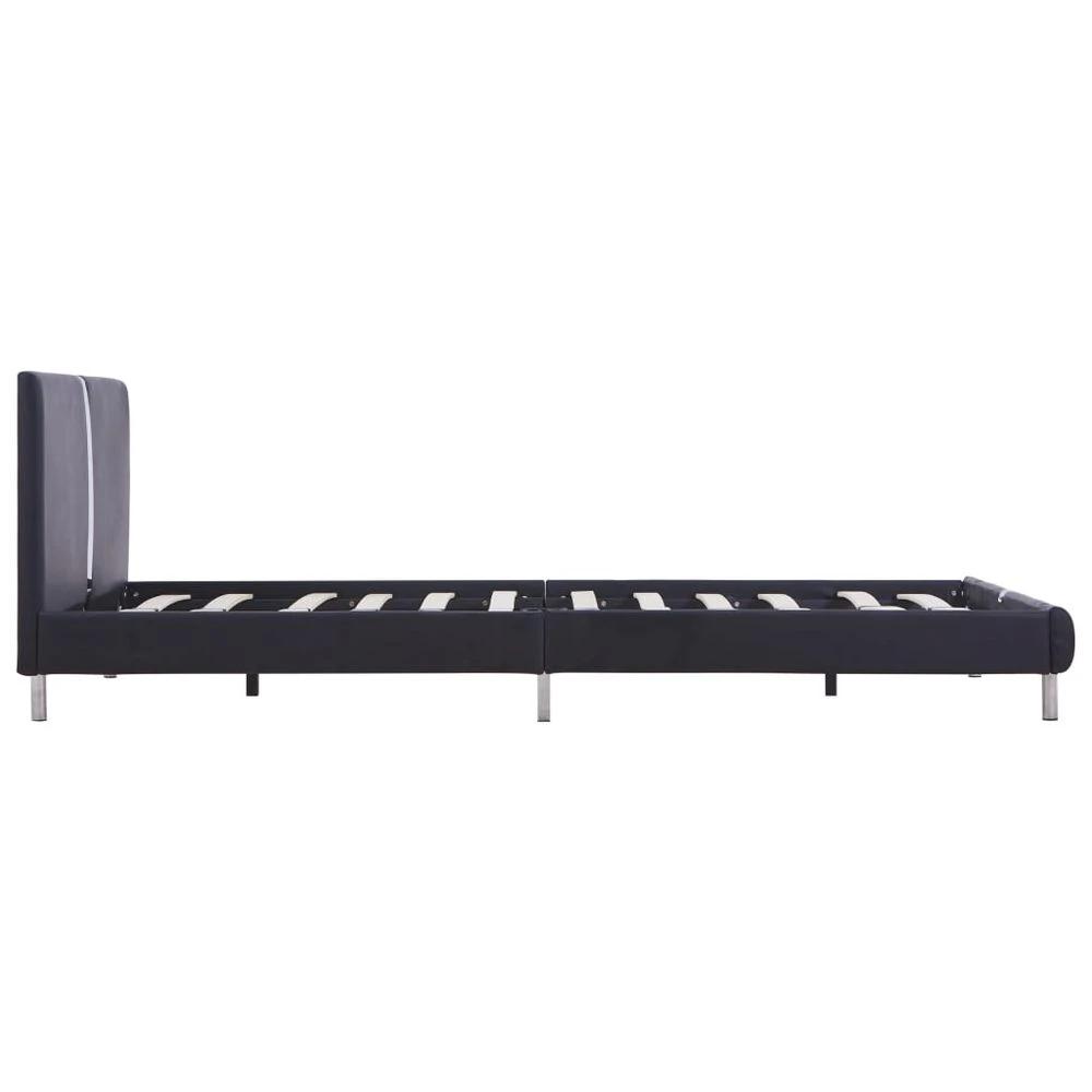 vidaXL Bed Frame Black Faux Leather 135x190 cm 4FT6 vidaXL Double - Uncategorized Double Bed