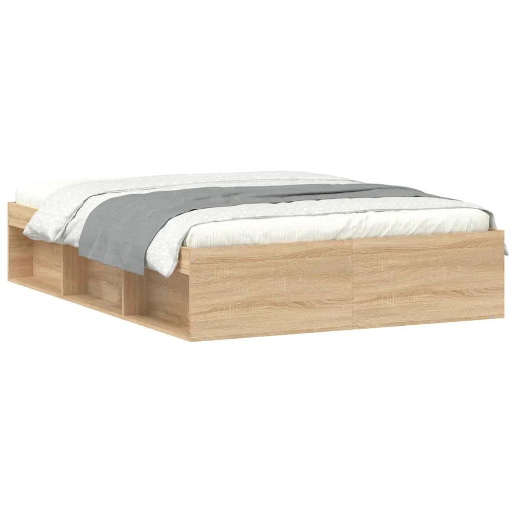 Bed Frame Sonoma Oak 135x190 cm vidaXL Double by vidaXL