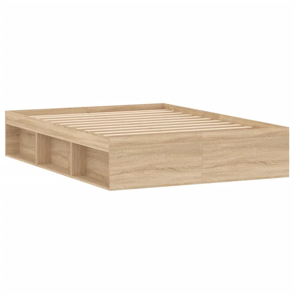 Bed Frame Sonoma Oak 135x190 cm vidaXL Double by vidaXL