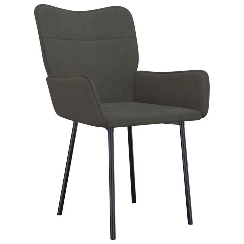 vidaXL Dining Chairs 2 pcs vidaXL Dark Grey Velvet - Uncategorized Fabric Dining Chairs