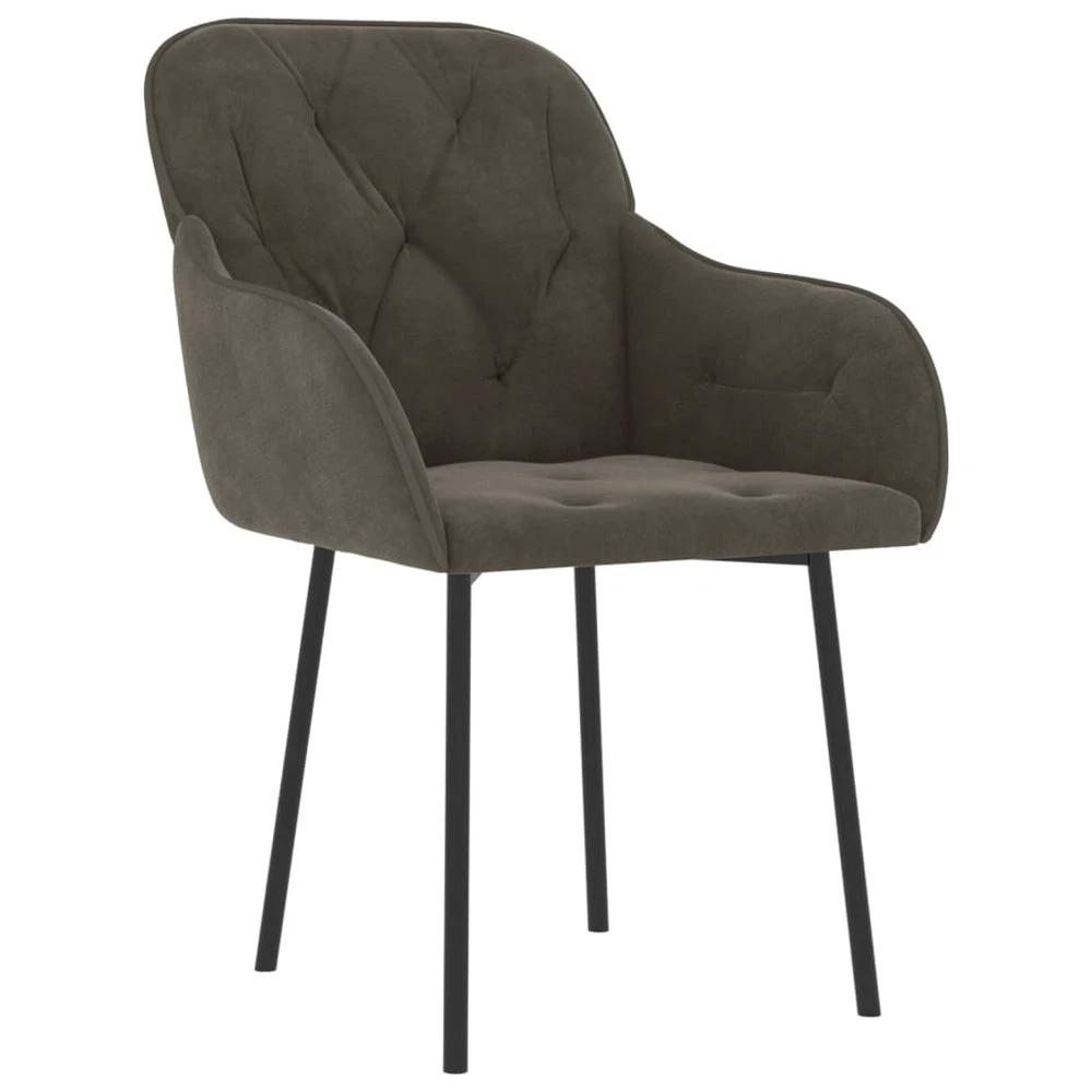 Dining Chairs 2 pcs vidaXL Dark Grey Velvet by vidaXL