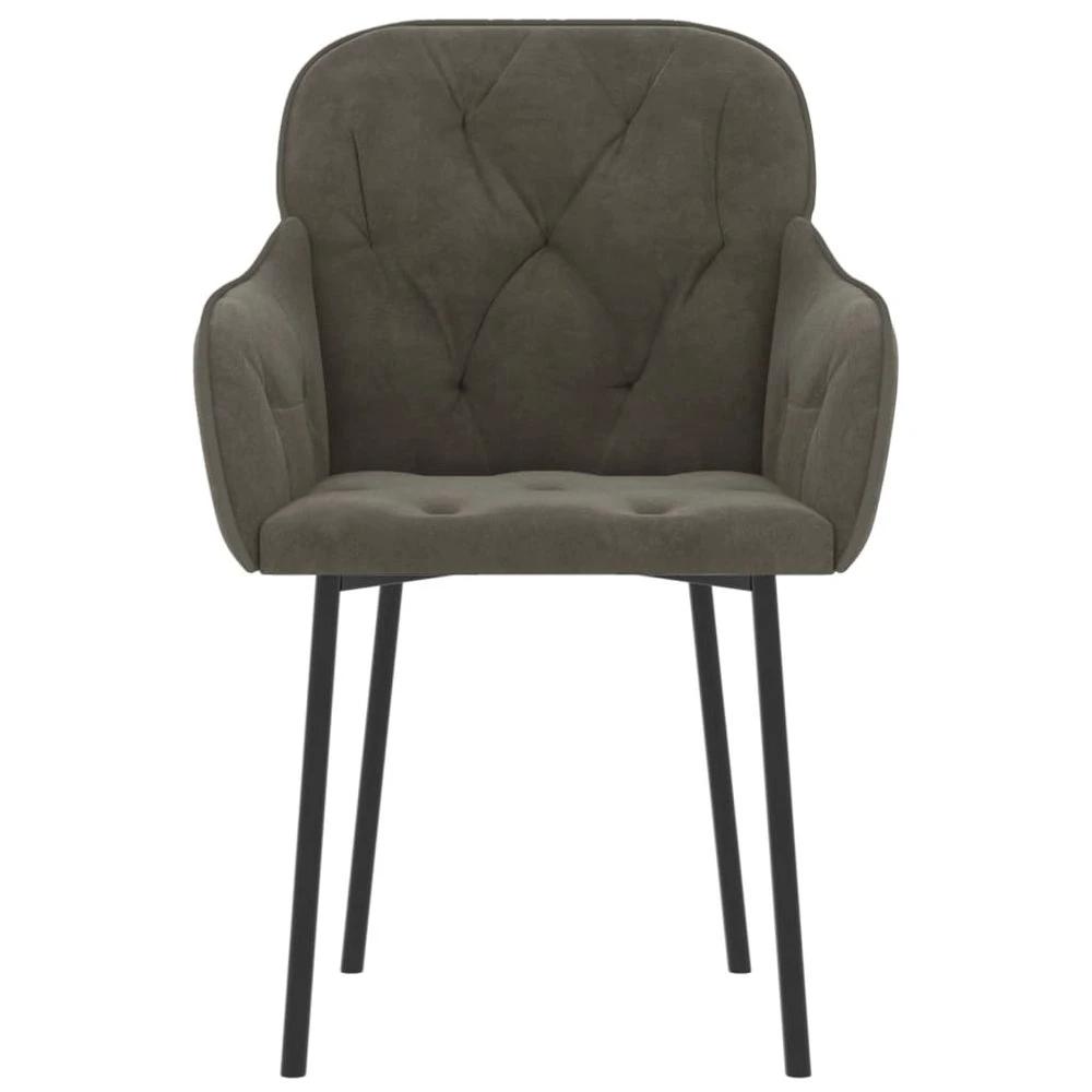 Dining Chairs 2 pcs vidaXL Dark Grey Velvet by vidaXL