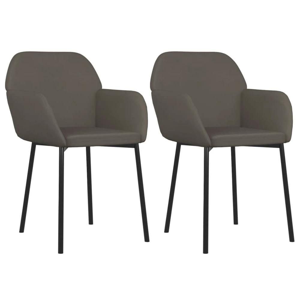 Dining Chairs 2 pcs vidaXL Dark Grey Velvet by vidaXL