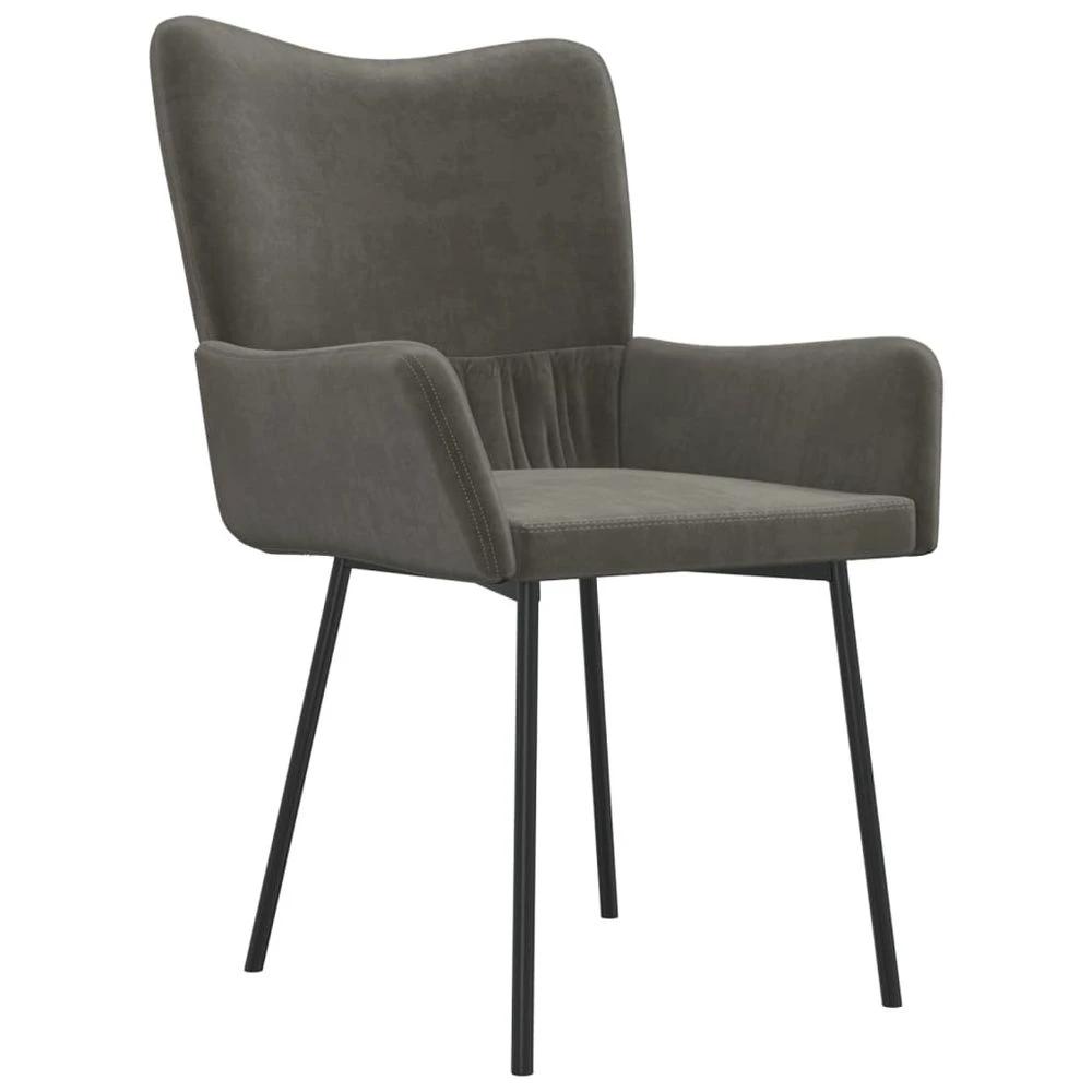 Dining Chairs 2 pcs vidaXL Dark Grey Velvet by vidaXL