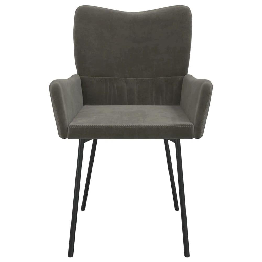 Dining Chairs 2 pcs vidaXL Dark Grey Velvet by vidaXL
