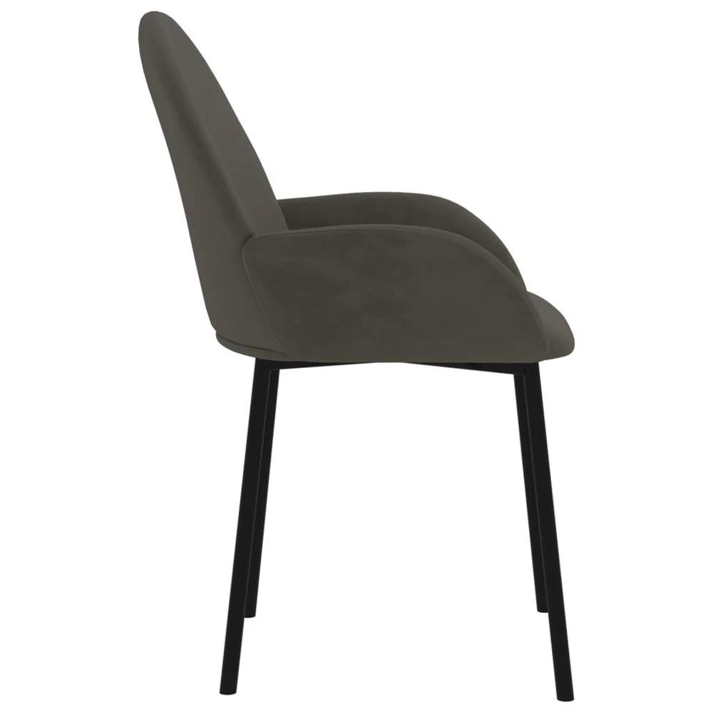 vidaXL Dining Chairs 2 pcs vidaXL Dark Grey Velvet - Uncategorized Fabric Dining Chairs