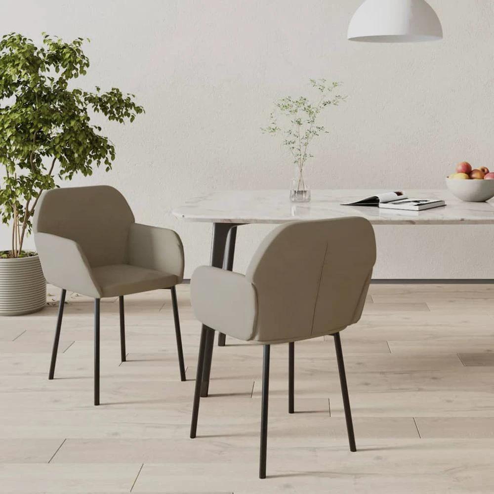 vidaXL Dining Chairs 2 pcs vidaXL Light Grey Velvet - Uncategorized Fabric Dining Chairs