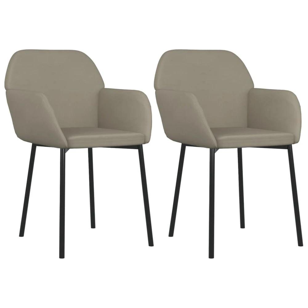 vidaXL Dining Chairs 2 pcs vidaXL Light Grey Velvet - Uncategorized Fabric Dining Chairs
