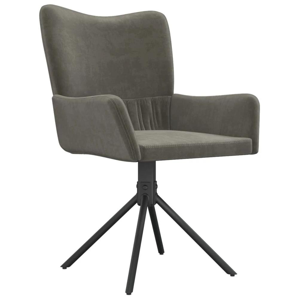 vidaXL Swivel Dining Chairs 2 pcs vidaXL Dark Grey Velvet - Uncategorized Fabric Dining Chairs