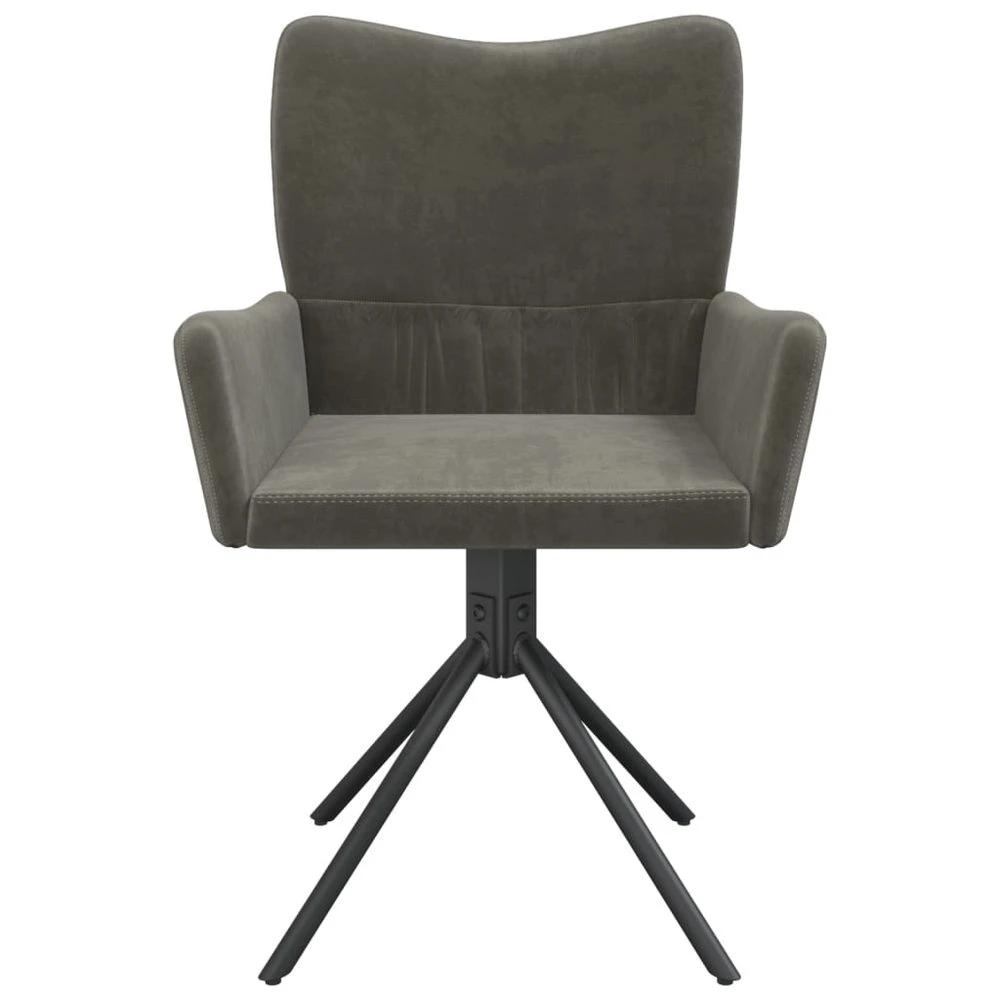 vidaXL Swivel Dining Chairs 2 pcs vidaXL Dark Grey Velvet - Uncategorized Fabric Dining Chairs