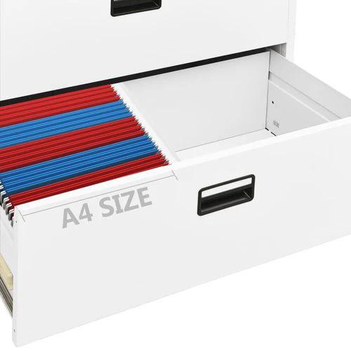 vidaXL Filing Cabinet White 90x46x72.5 cm Steel by vidaXL
