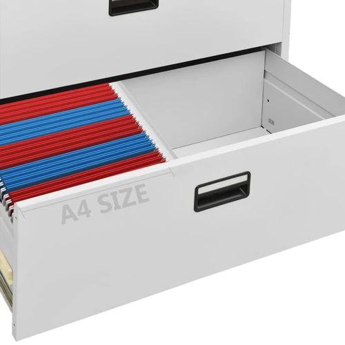 vidaXL Filing Cabinet White 90x46x72.5 cm Steel by vidaXL
