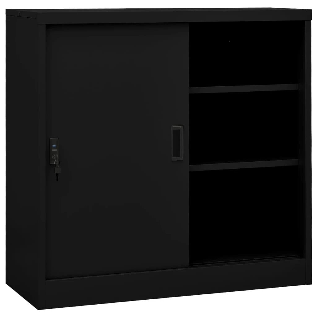 vidaXL Office Cabinet with Sliding Door White 90x40x90 cm Steel by vidaXL