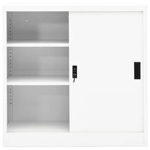 vidaXL Office Cabinet with Sliding Door White 90x40x90 cm Steel by vidaXL