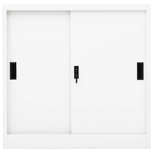 vidaXL Office Cabinet with Sliding Door White 90x40x90 cm Steel by vidaXL