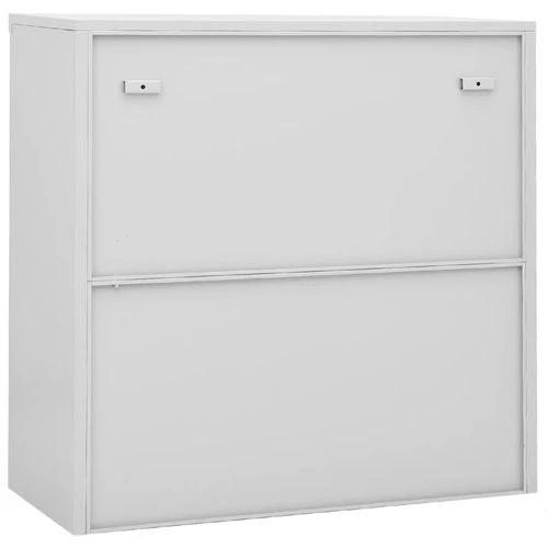vidaXL vidaXL Office Cabinet with Sliding Door White 90x40x90 cm Steel - Uncategorized Filing Cabinet