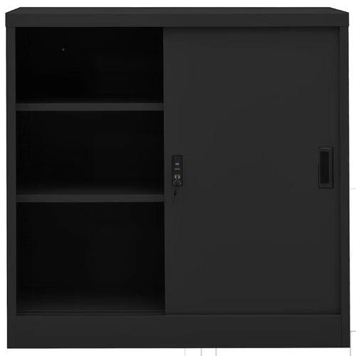vidaXL Office Cabinet with Sliding Door White 90x40x90 cm Steel by vidaXL