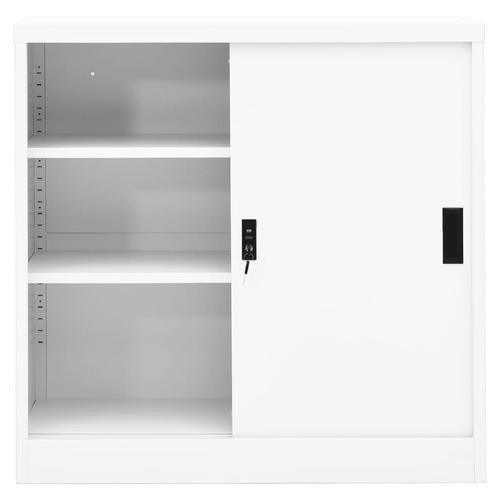 vidaXL Office Cabinet with Sliding Door White 90x40x90 cm Steel by vidaXL