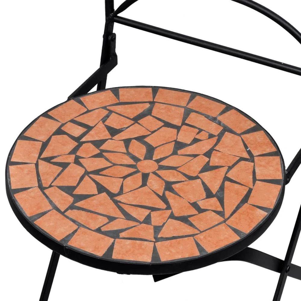 Folding Bistro Chairs 2 pcs vidaXL Ceramic Terracotta by vidaXL
