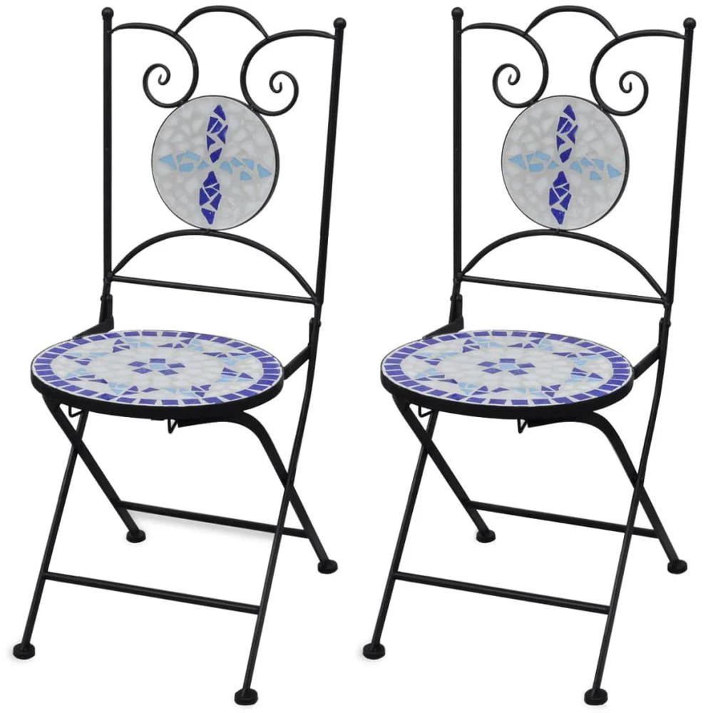 Folding Bistro Chairs 2 pcs vidaXL Ceramic Terracotta by vidaXL