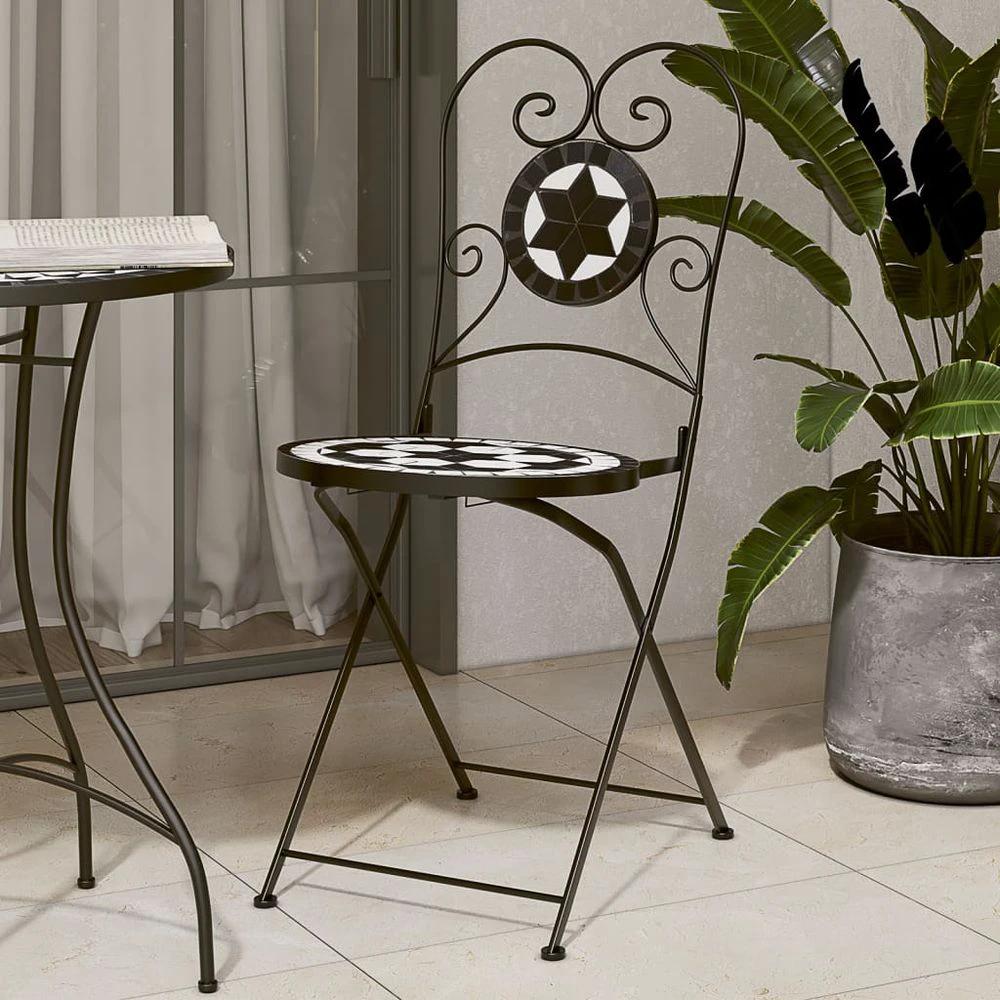 Folding Bistro Chairs 2 pcs vidaXL Ceramic Terracotta by vidaXL