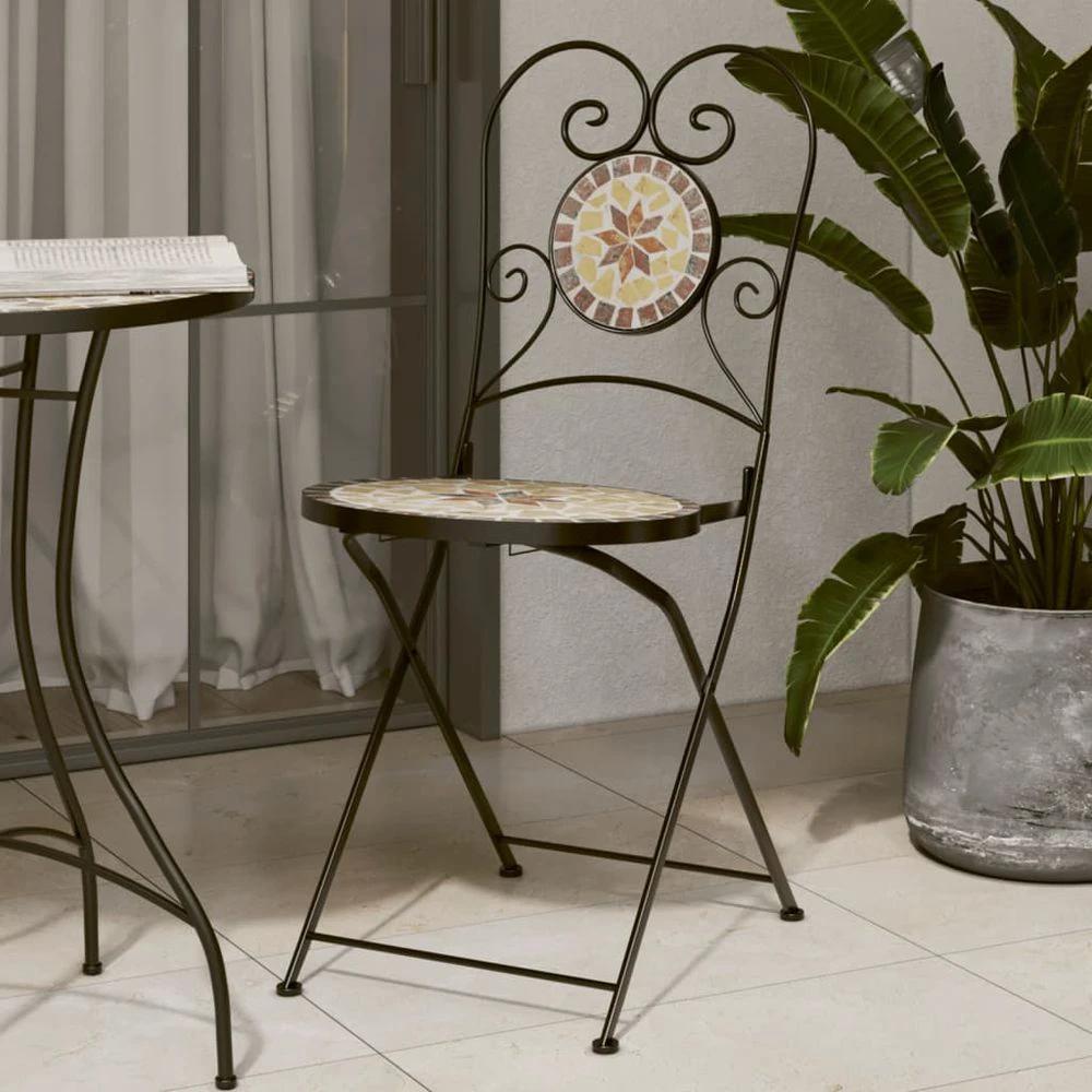 Folding Bistro Chairs 2 pcs vidaXL Ceramic Terracotta by vidaXL