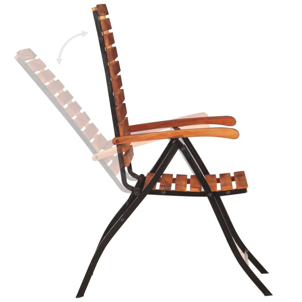 vidaXL 2 pcs vidaXL Reclining Garden Chairs Solid Acacia Wood - Uncategorized Folding Chairs