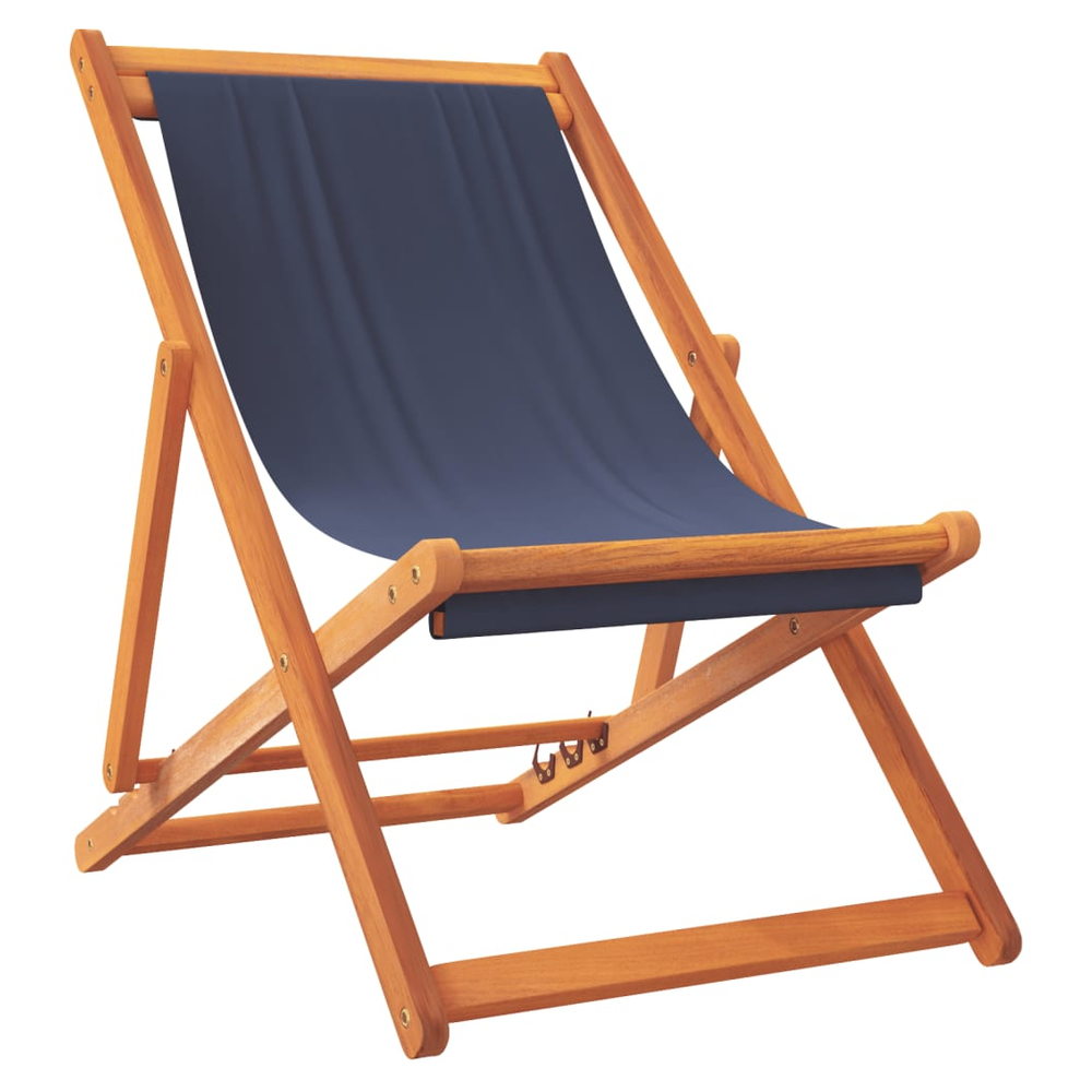 Folding Beach Chairs 2 pcs vidaXL Blue Fabric by vidaXL