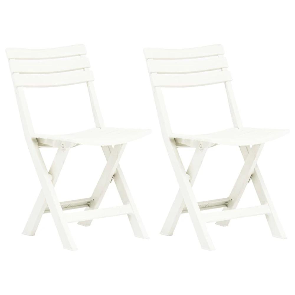 Folding Garden Chairs 2 pcs vidaXL Plastic White by vidaXL