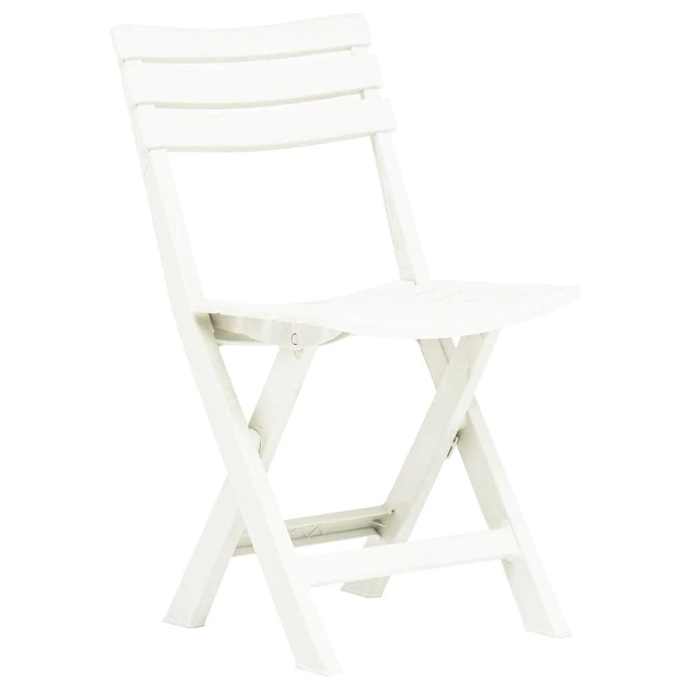 Folding Garden Chairs 2 pcs vidaXL Plastic White by vidaXL