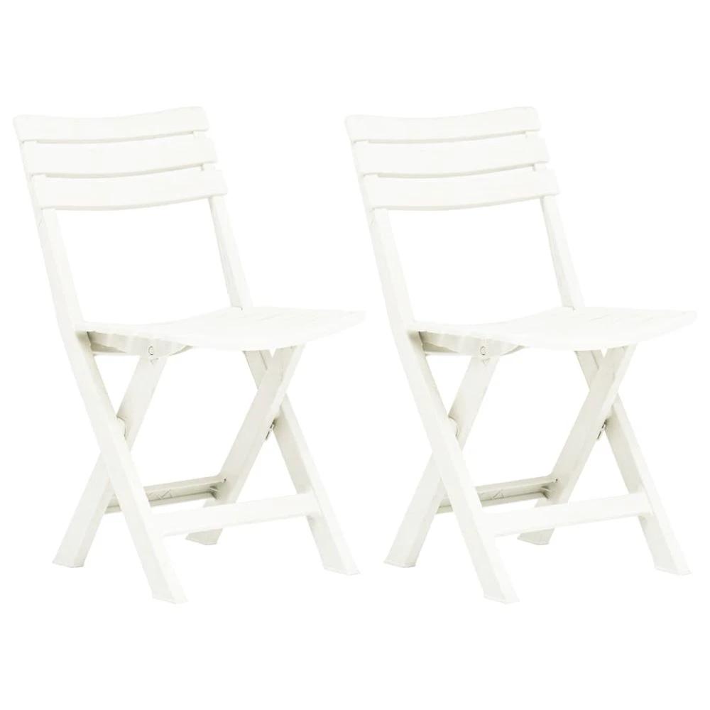 Folding Garden Chairs 2 pcs vidaXL Plastic White by vidaXL