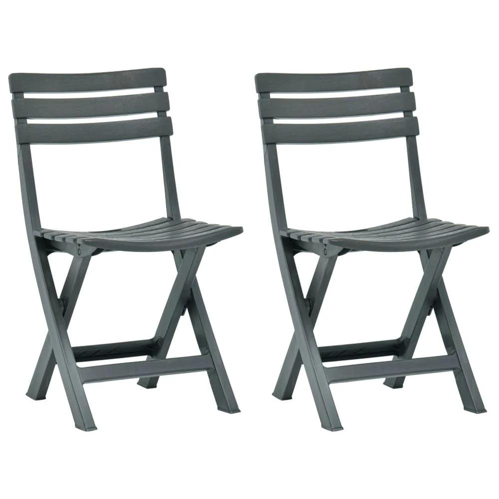 Folding Garden Chairs 2 pcs vidaXL Plastic White by vidaXL