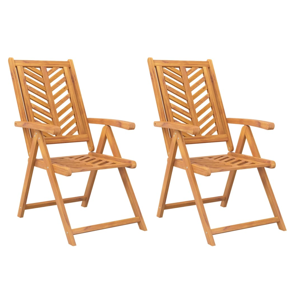 vidaXL Reclining Garden Chairs 2 pcs vidaXL Solid Wood Acacia - Uncategorized Garden Chairs