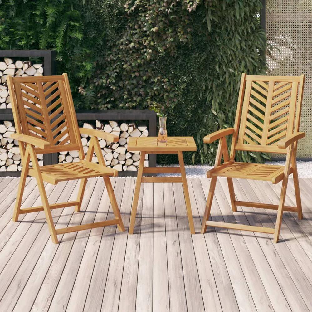 vidaXL Reclining Garden Chairs 2 pcs vidaXL Solid Wood Acacia - Uncategorized Garden Chairs