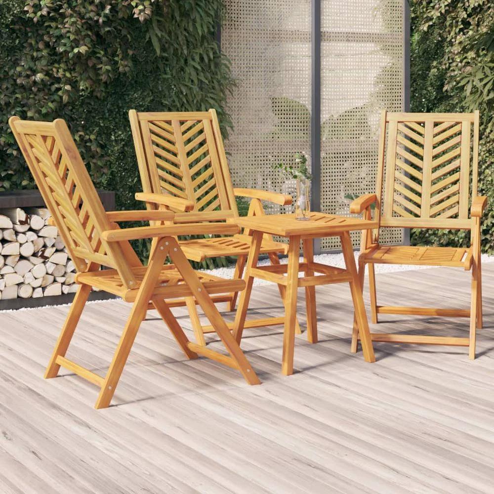 vidaXL Reclining Garden Chairs 2 pcs vidaXL Solid Wood Acacia - Uncategorized Garden Chairs