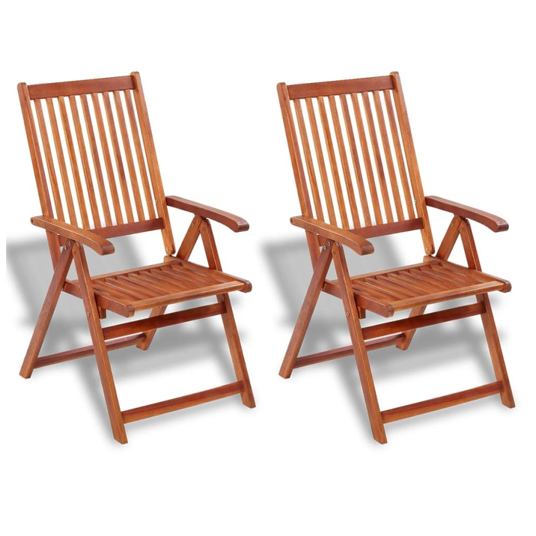 Folding Garden Chairs 2 pcs vidaXL Solid Acacia Wood Brown by vidaXL