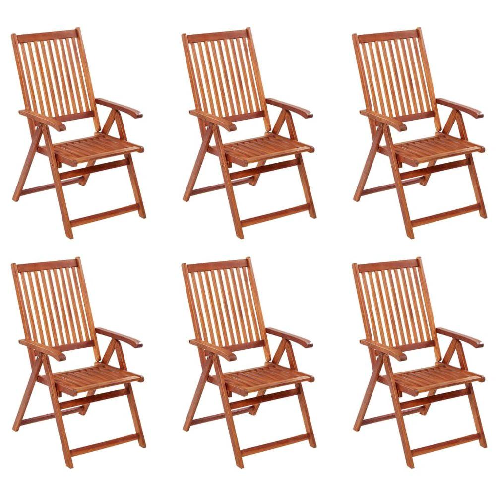 Folding Garden Chairs 2 pcs vidaXL Solid Acacia Wood Brown by vidaXL